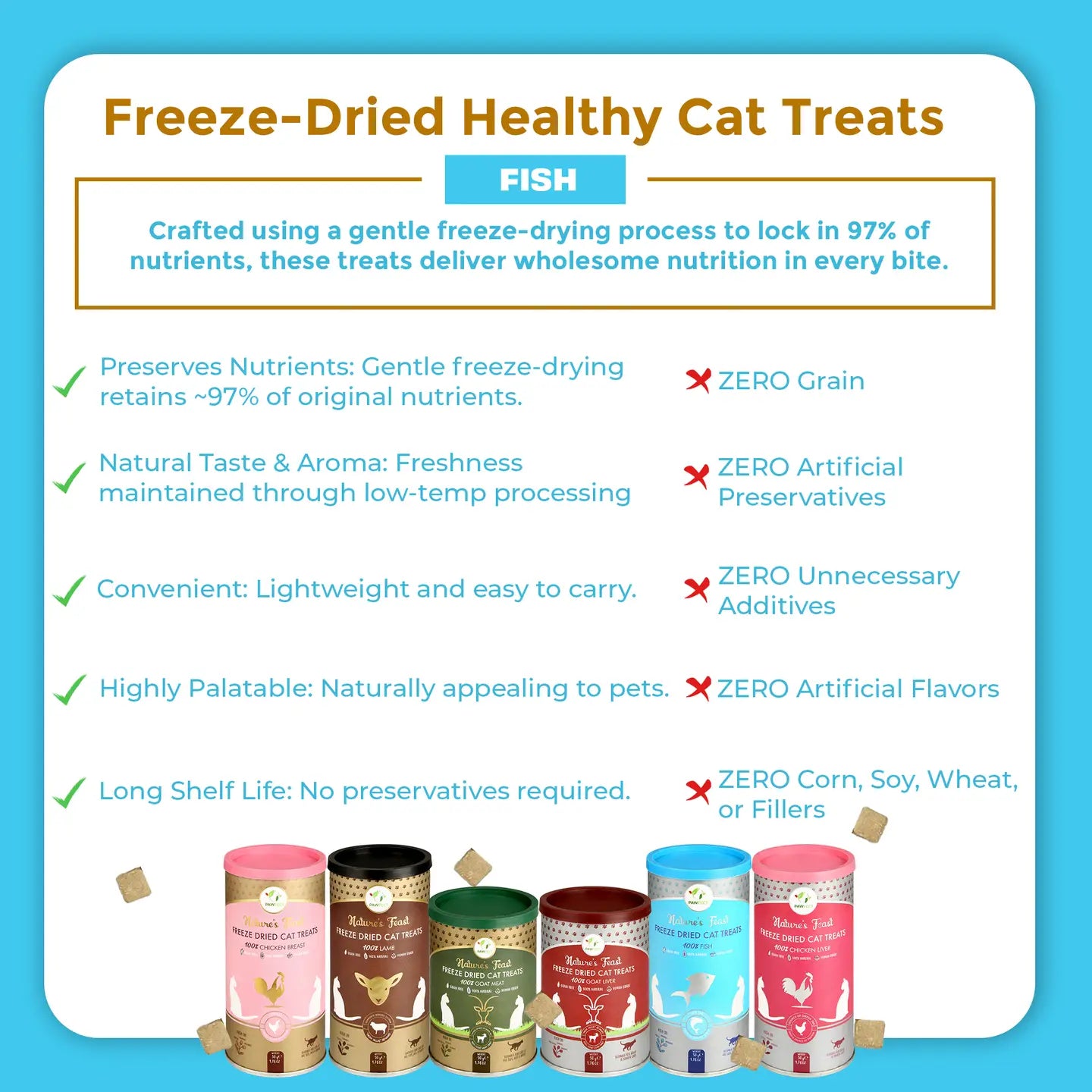 Nature's Feast Freeze-Dried Cat Finest Fish Treats