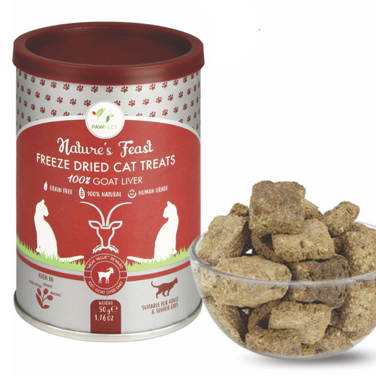 Nature's Feast Freeze Dried Cat Treats 100% Natural Goat liver Treat